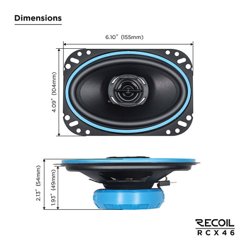 Коаксиальная акустика. Акустическая система RECOIL RCX46. Цена от – 3 690 руб. фото 2