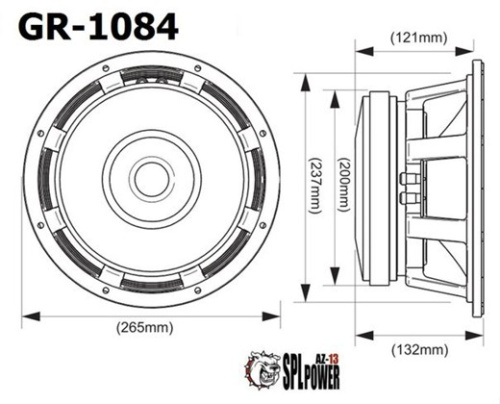 Среднечастотная акустика (Мидбасс). Акустическая система AZ-13 SPL POWER GR-1084. Цена от – 11 890 руб. фото 5