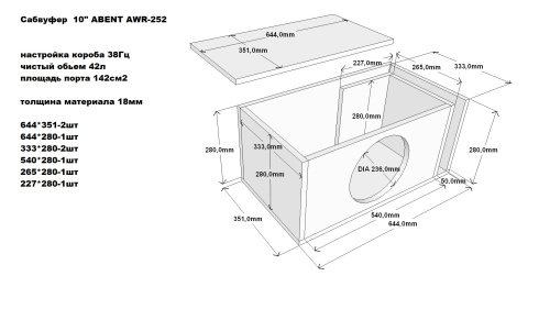 Сабвуфер ABENT AWR-252. Цена – 5 220 руб. фото 8