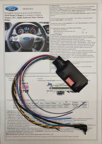 Интерфейс кнопок на руле Zexma MFD207FO
