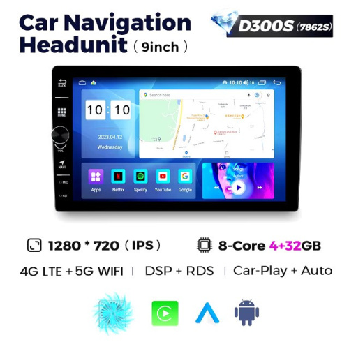 Автомагнитола MEKEDE 9D300S 4-32Gb QLED