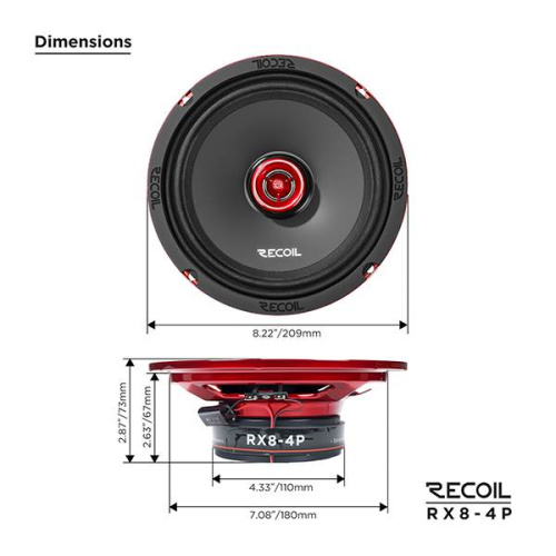 Коаксиальная акустика. Акустическая система RECOIL RX8-4P. Цена от – 6&nbsp;490 руб. фото 7