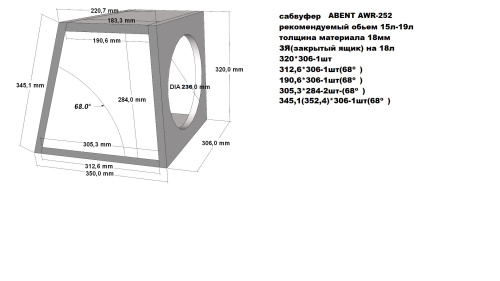 Сабвуфер ABENT AWR-252. Цена – 5 220 руб. фото 2