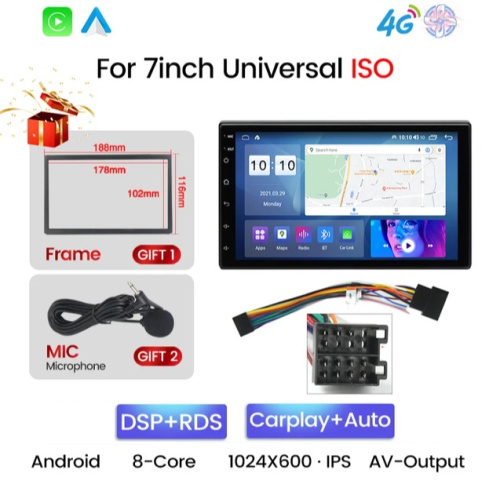 Автомагнитола MEKEDE M300S 4+32G 7" типоразмера 2 DIN по цене от – 16&nbsp;990 руб.