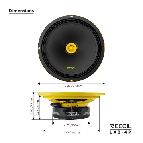 Коаксиальная акустика. Акустическая система RECOIL LX8-4P. Цена от – 7&nbsp;990 руб. фото 3