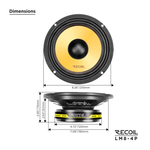 Среднечастотная акустика. Акустическая система RECOIL LM8-4P. Цена от – 6 790 руб. фото 3