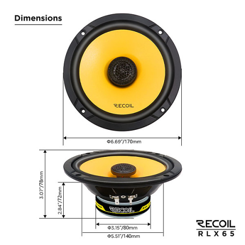 Коаксиальная акустика. Акустическая система RECOIL RLX65. Цена от – 3 790 руб. фото 2