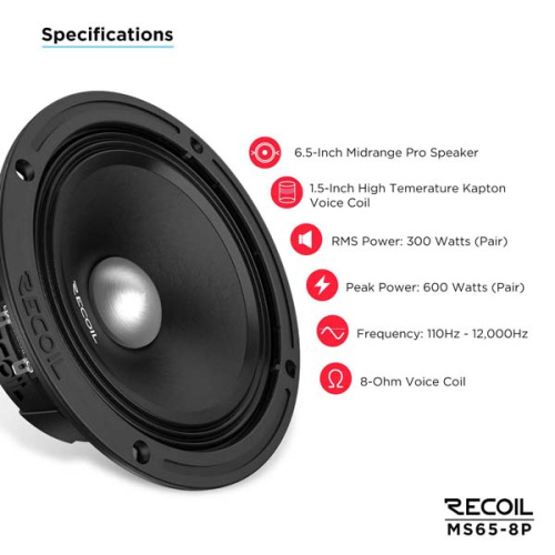 Среднечастотная акустика. Акустическая система RECOIL MS65-8P. Цена от – 4 990 руб. фото 3