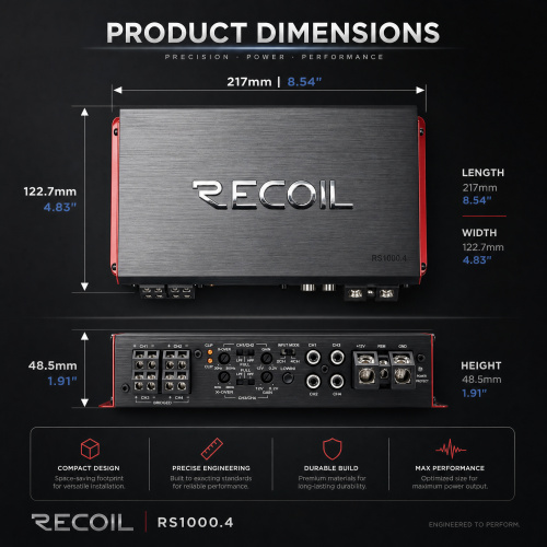 Усилитель RECOIL RS1000.4. Цена – 13&nbsp;990 руб. фото 2