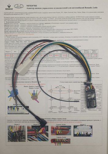 Интерфейс кнопок на руле Zexma MFD207RE