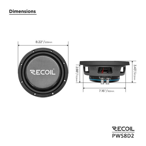 Сабвуфер RECOIL PWS8D2. Цена – 12 990 руб. фото 2